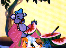 Zhu Bajie Eats Watermelon
